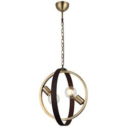 Homemania 1475-75-02 Lampe à Suspension Tado pour plafond, salon, bureau, lustre, pendentif, lumière, or, marron, en métal, 33,5 x 37 x 110 cm