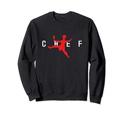 Jumping Restaurant Chef with Chef Knife - Funny Chef Cook Felpa