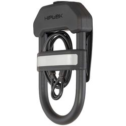 Hiplok DXC, Beugelslot met extra stalen kabel, Unisex, ALL BLACK, Sluitbereik: 15 cm x 8,5 cm + 100 cm