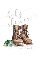 Baby Shower Guest Book: Military themed guest book for Gender Neutral baby (Green) with sign in for guests, wishes for baby, advice for parents, predictions, and gift log