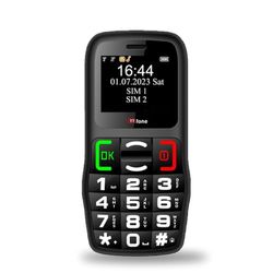 TTfone TT220 - Teléfono móvil de botón Grande para Ancianos con botón de Asistencia de Emergencia, Teclas parlantes, batería de Larga duración, Linterna, fácil de Usar (con Cable USB)