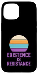 Agender Pride Existence is Resistance Modern Neutral Gender Case for iPhone 15