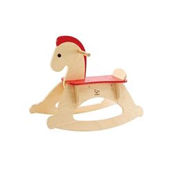 Hape Caballito balancín Crece Conmigo, Caballo Balancín de Madera para Niños y Niñas, Poni para Montarse y Balancearse con Respaldo y Barandilla Ajustables