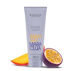 Jean & Len Gel doccia Mango e Frutto della Passione, pH ideale per la pelle, arricchito con estratto di mango e frutto della passione, vegano, senza parabeni e siliconi, 250 ml