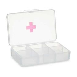 Przezroczysty plastikowy pojemnik na tabletki (11,5 x 18 x 2,2 cm) (12 sztuk)