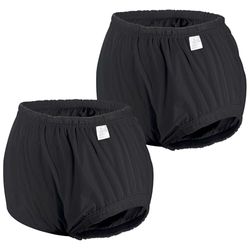 Carer 2 Pièces Couvre-Couches pour Adultes pour Incontinence Sous-Vêtements Imperméables Antifuites Lavables Réutilisables Unisexes Noirs Taille M