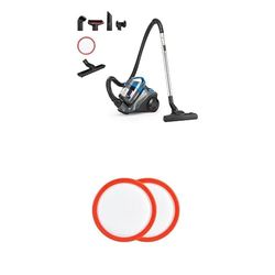 Amazon Basics Aspirateur Traîneau sans Sac 1,7L Compact Léger avec Suceur 3-en-1, Filtre HEPA + 2 Filtres Supplémentaires, 850W, pour Moquettes et Sols Durs, Noir et Bleu