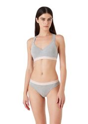 Emporio Armani Logo da Donna Imbottito Bra Iconic Reggiseno, Chiaro Grigio Melange, M