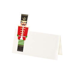 Talking Tables Decorazioni per feste di Natale-Segnaposto natalizi a forma di soldato schiaccianoci, confezione da 12, BC-NUT-PCARD