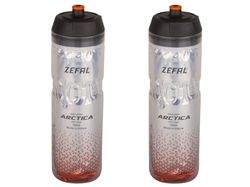 ZEFAL Pack Arctica 75 - Set di due Borracce per Bicicletta - Borraccia Termica Bici - Inodore e Impermeabile - Borracce Ciclismo Senza BPA, 2 x 750ml - Argento/Arancione