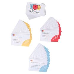 MISTER GADGET Carte Quiz-Conoscenza generale-X60-Due Giocatori-Dimensioni : 8,5 x 5,5 x 0,1 cm, Plastic, Bianco-Giallo-Viola-Rosso-Cielo, One Size