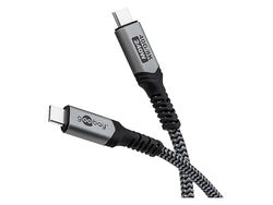 goobay USB 4 kabel/USB-C snellaadkabel, 240 watt, 40 Gbits gegevensoverdracht voor 8K HD-display/USB C-oplaadkabel mobiele telefoon/type-C high-speed kabel voor laptops en hub/docking-station/1,8 m,