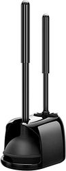 SetSail Toiletborstel en zuigerset, toiletplunjers voor badkamer Heavy Duty toiletpot borstel en houder verborgen toilet zuiger en borstel set voor diepe reiniging - zwart