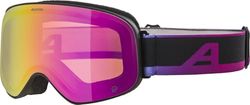 ALPINA Slope Q Lunettes de ski élégantes pour homme et femme, anti-buée, circulation d'air efficace, verre miroir, noir à l'huile mat
