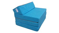 Natalia Spzoo Opvouwbare matras logeermatras met hoofdeinde 200 x 70 x 10 cm (Blauw 1331)