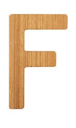 ABC Lettre F en Bambou Durable, Super combinable avec d'autres Lettres comme décoration ou Plaque de Porte, particulièrement adaptée pour Apprendre à Lire Les Enfants Scolaires