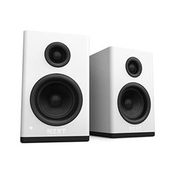 NZXT Relay PC Gaming Desktop Speakers - AP-SPKW2-EU - Bookshelf-Style Design - 80 Watts - High Dynamic Range - Silk Dome Tweeters - Glass Fiber Woofers - High-Quality MDF Construction - White