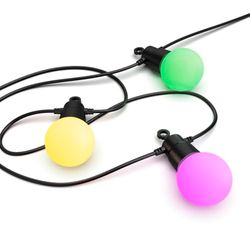 Hama Guirlande lumineuse LED connectée (WiFi, IP44, extèrieure, extensible compatible commande vocale Alexa, Google Assitant et Apple Siri, 12x LED, 8m), multicolore