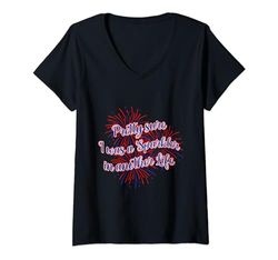 Mujer Estoy bastante seguro de que yo era una bengala en otra vida Camiseta Cuello V