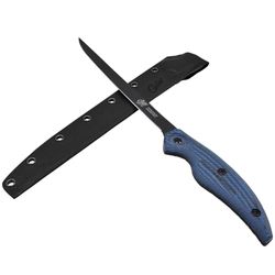 Cuda Professional Wide Fillet Knife with Micarta, Black/Blue, 9-Inch