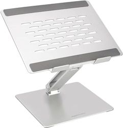 Amazon Basics - Supporto per laptop regolabile ed ergonomico, multi-angolo, con ventola, 10" (25,4 cm) a 17" (43,2 cm), Argento