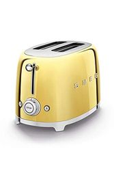 SMEG TSF01CR/PG/RD/SS/PK/WH/BL/PB/RG/GO Tostadora de 2 rebanadas, 950 W, Plastic, 2 Ranuras, Dorado