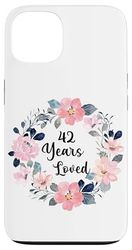 42 Years Loved 42th Birthday Floral 42 Year Old Men Women Case for iPhone 13