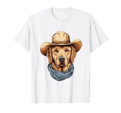 Perro Golden Retriever con sombrero de vaquero Golden Retriever Lovers Camiseta