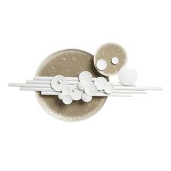 DECORACION PARED METAL 119X10X65 ABSTRACTO BLANCO