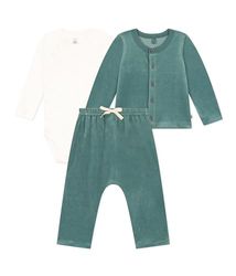 Petit Bateau Unisex Baby A085T 3-delige set, groen brot, 6 maanden, Groen Brut, 6 Maanden