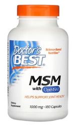 Doctor's Best MSM avec OptiMSM, 1000mg - 180 gélules - Soutien pour la Mobilité Articulaire