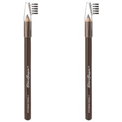 Brown Black eye brow pencil number 04 with intigrated eye brow brush to define contour your brows. (Pack of 2)