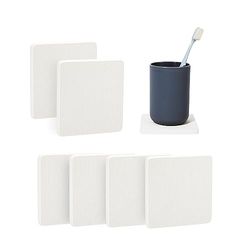 WBCBEC 6 Pieces Water Absorbent Diatomite Coasters, Diatomaceous Earth Kitchen Soap Dish Bathroom Trays Water Absorbing Stone Tray for Sink Used for Hand Soaps Drinks Bottles