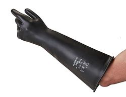 Ansell Alphatec 87-104 Chemische Beschermende Handschoenen Latex, Bescherming Voor Mechanisch, Industrieel En Chemisch Werk, Flexibiliteit En Elasticiteit, Werkhandschoenen Dames Heren, Zwart