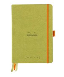 Rhodia 118575C notitieboek Goalbook (DIN A5, 14,8 x 21 cm, stippen, praktisch en trendy, met vast deksel, 90 g wit papier, 120 vellen) 1 stuk, anijsgroen
