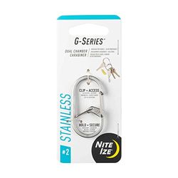 NIte Ize Mousqueton double pour adulte G-Series - Argenté - Taille 2