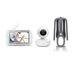 Motorola Nursery VM55 - Babyphone Camera - Vision Nocturne - Écran LCD de 5 Pouces - sans Fil - Surveillance de la Température - Système de Communication Bidirectionnelle 720p Blanc