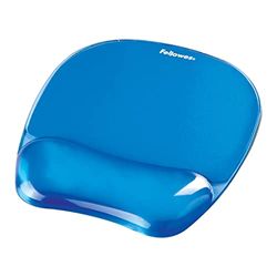 Fellowes Mouse Mat Wrist Support - Crystals Gel Mouse Pad with Non Slip Rubber Base - Ergonomic Mouse Mat for Computer, Laptop, Home Office Use - Compatible with Laser and Optical Mice - Blue