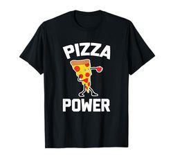 Pizza Power T-Shirt divertente con scritta "Pizza Power" Maglietta