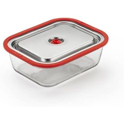 Magic Vac, Teglia Free, Teglia Forno e Sottovuoto per Cucinare, Marinare e Conservare Sottovuoto Alimenti, In Vetro Borosilicato, Acciaio e Silicone, Compatibile con le Macchine Sottovuoto Magic Vac