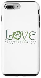 Carcasa para iPhone 7 Plus/8 Plus Pistas de patas de amor de acuarela verde para los amantes de los perros