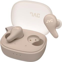 JVC Gumy Premium Auriculares Bluetooth True Wireless con Cancelación de Ruido, Bluetooth 5.4, Modo Ambiente, Baja Latencia, 26h batería, Estuche Translúcido USB-C, Marrón Mocha - HA-A23T-T