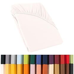 CelinaTex Relax resårsäng vattensäng, spännlakan, 140 x 200 – 160 x 220 cm, vit, jersey, mako-bomull, 160 g/kvm lakan