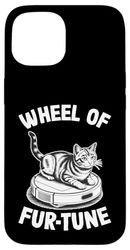 Wheel Of Fur-Tune Cat On Robot Vacuum Cleaner Cat Case for iPhone 15
