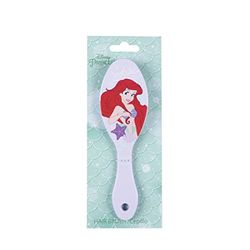 The Little Mermaid Children's Hair Brush – Violet – Durable and Sturdy – Design with Ariel on The Back and Starfish – Original Product Designed in Spain
