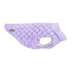 Record - Manteau Cloud pour Chien avec Design élégant et Effet gaufré. Trou de Laisse, Fermeture Velcro pour Un Ajustement Rapide et élastiques pour Les Pattes arrière | Lilas, L