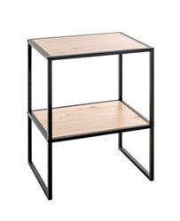 HAKU Möbel Bijzettafel eiken, zwart, MDF, metaal - Maat: B 45 cm x H 60 cm x D 35 cm, Stijl: Modern