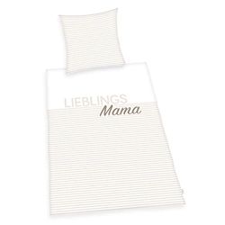 Herding "Lieblings (Favourite) Mama bedding set, Pillowcase approx. 80x80 cm, Duvet cover approx. 135x200 cm, With easy zip, 100% cotton, Renforcé