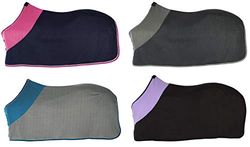 PFIFF 100983 Polarfleece deken fleece deken paardendeken zweetdeken, zwart/paars, 135