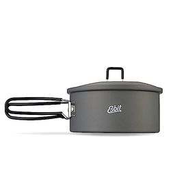 Esbit Outdoor kastrull 1 100 ml – campinggryta av hårdanodiserad aluminium – inkl. lock med praktisk upphängning